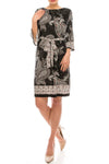 Sandra Darren Textured Paisley Printed Dress - The Dress Outlet