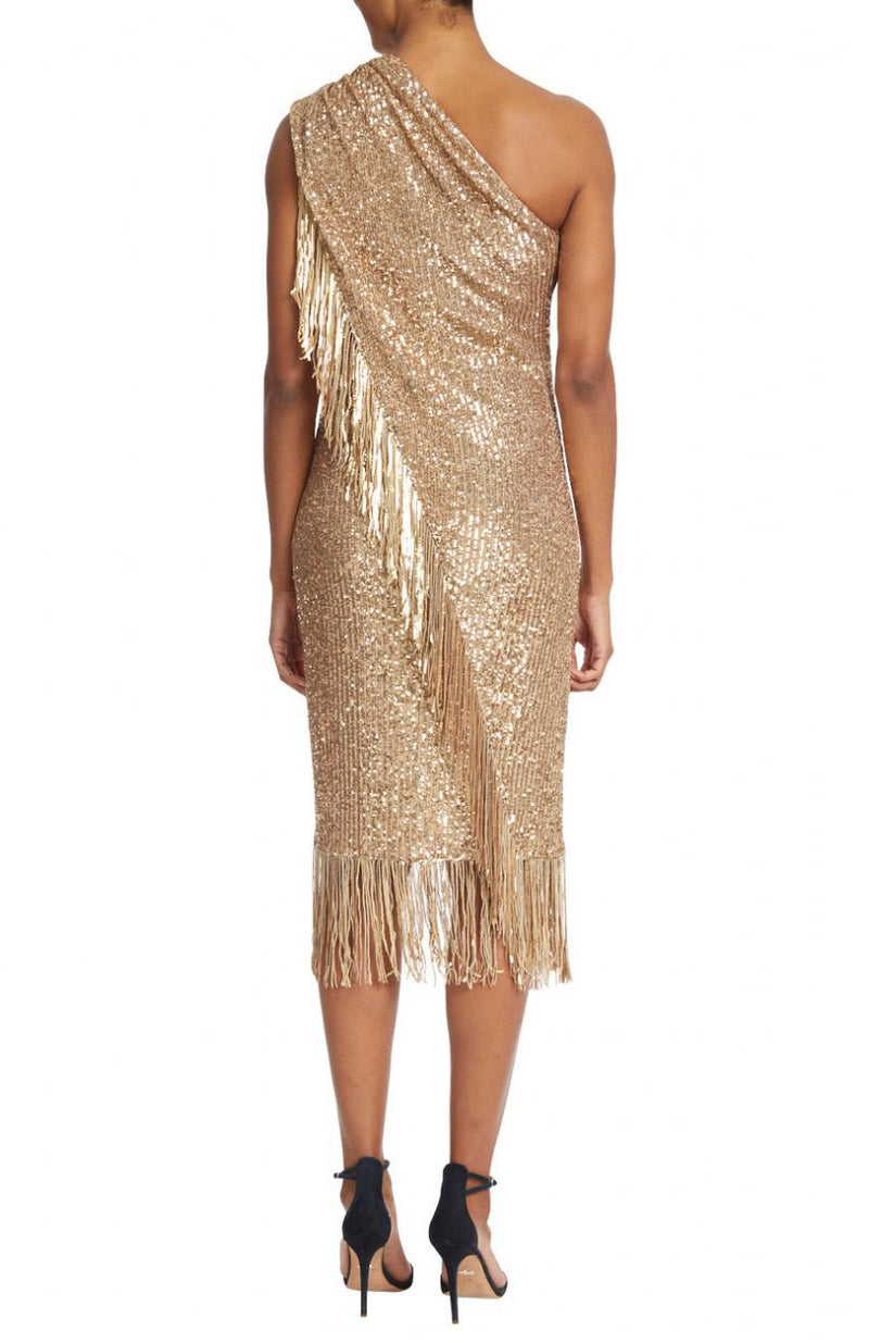 Cocktail Dresses Short Sequin Fringe Cocktail Dress Gold