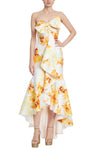 Formal Dresses High-Low Floral Mermaid Formal Dress Yellow Multi