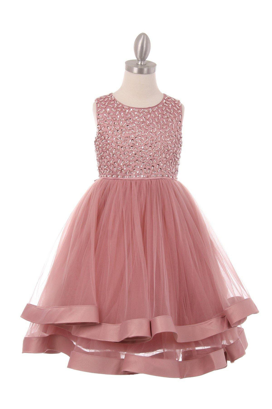 Sequin and Tulle Dress Flower Girls - The Dress Outlet Cinderella Couture