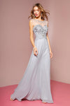 Sequin Embellished Chiffon Long Prom Dress - The Dress Outlet Elizabeth K