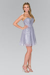 Sequined Strapless Short Cocktail Dress - The Dress Outlet