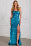 Prom Dresses Formal Sequin Long Beaded Evening Prom Dress Iris
