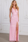 Prom Dresses Prom Beaded Sequin Long Formal Evening Dress Shiny Pink