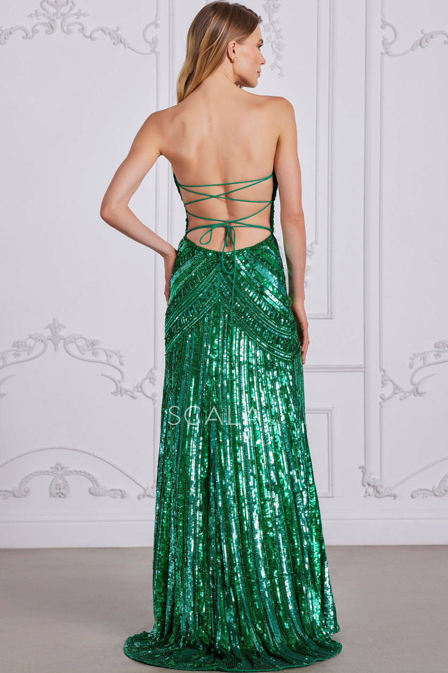 Prom Dresses Formal Sequin Long Beaded Evening Prom Dress Bright Emerald