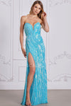 Prom Dresses Prom Long Formal Fitted Sequin Evening Dress Ocean