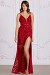 Prom Dresses Prom Long Beaded Floral Sequin Formal Dress Red