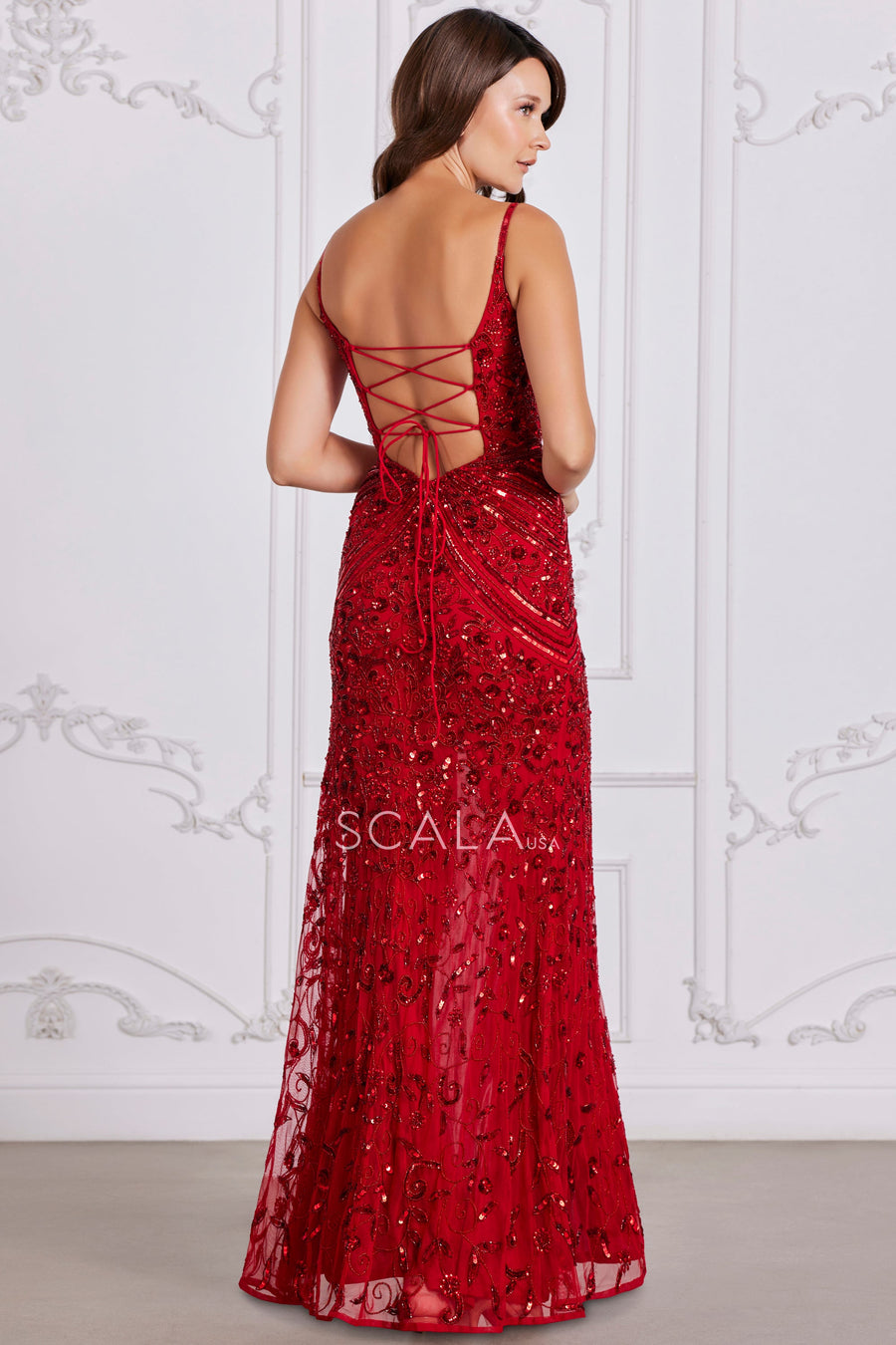 Prom Dresses Prom Long Beaded Floral Sequin Formal Dress Red