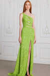 Prom Dresses Prom Fitted Long Formal Sequin Dress Lime Green