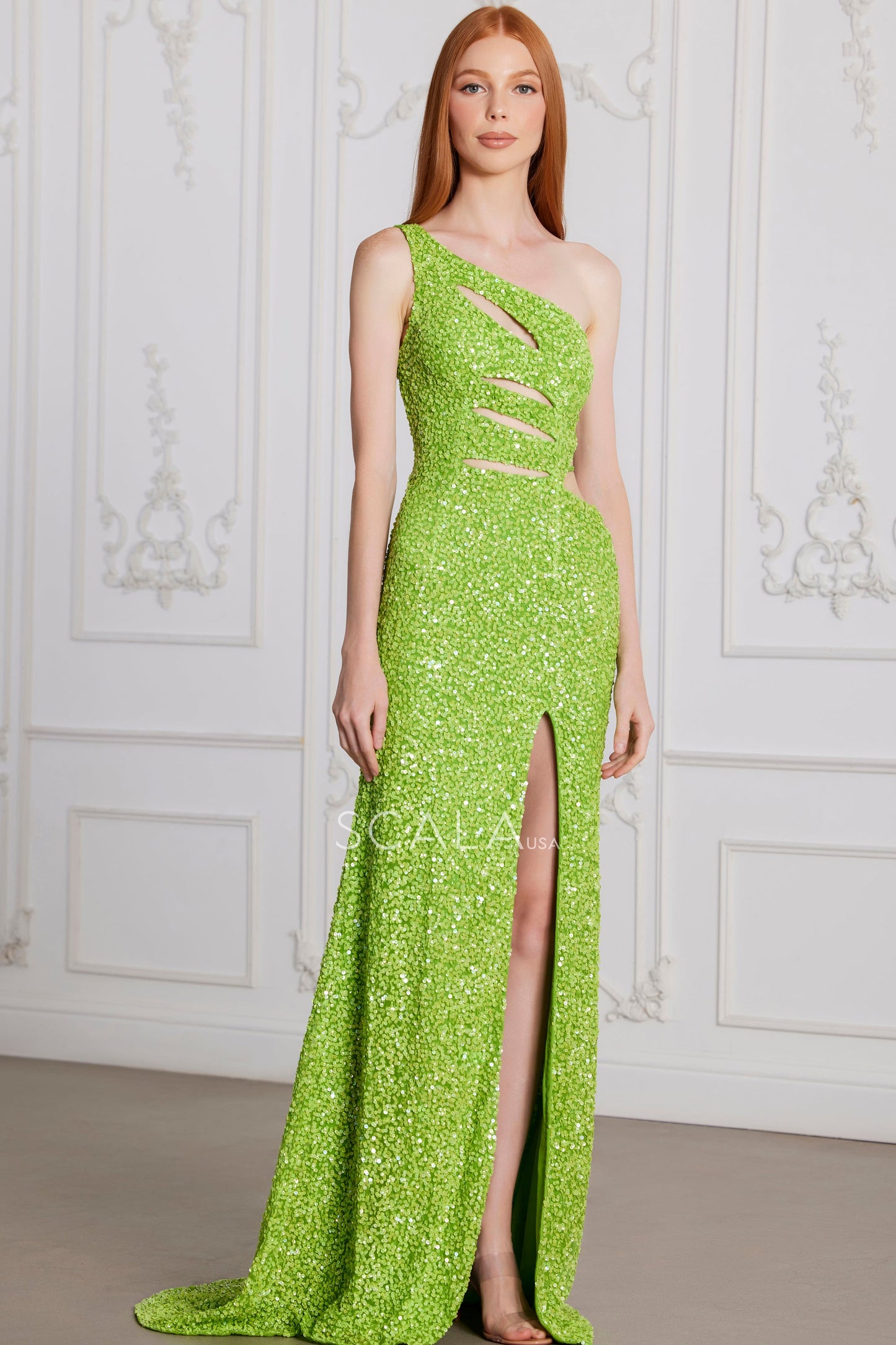 Prom Dresses Prom Fitted Long Formal Sequin Dress Lime Green