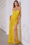 Prom Dresses Sequin Prom Long Fitted Formal Dress Sunflower