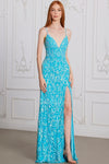 Prom Dresses Beaded Prom Long Formal Sequin Evening Dress Ocean