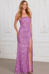 Prom Dresses Fitted Sequin Prom Long Formal Dress Lilac