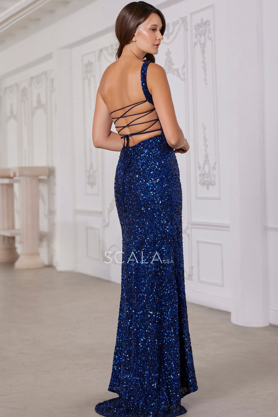 Prom Dresses Prom Fitted Long Formal Sequin Dress Midnight Blue