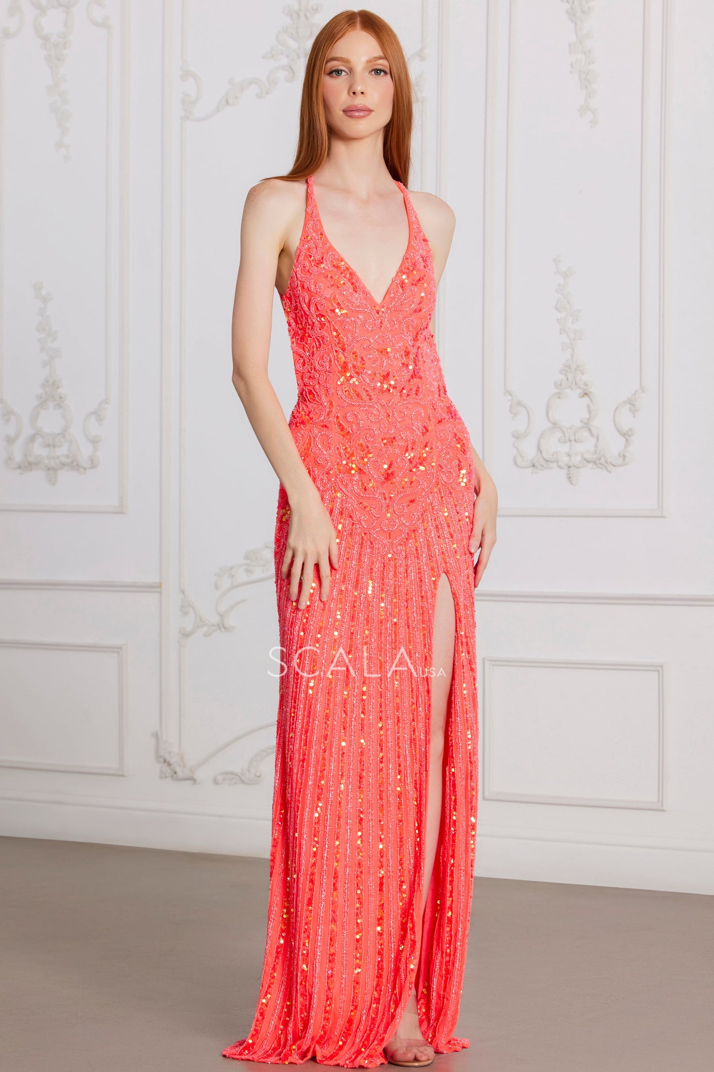 Prom Dresses Prom Long Beaded Sequin Formal Dress Hot Pink