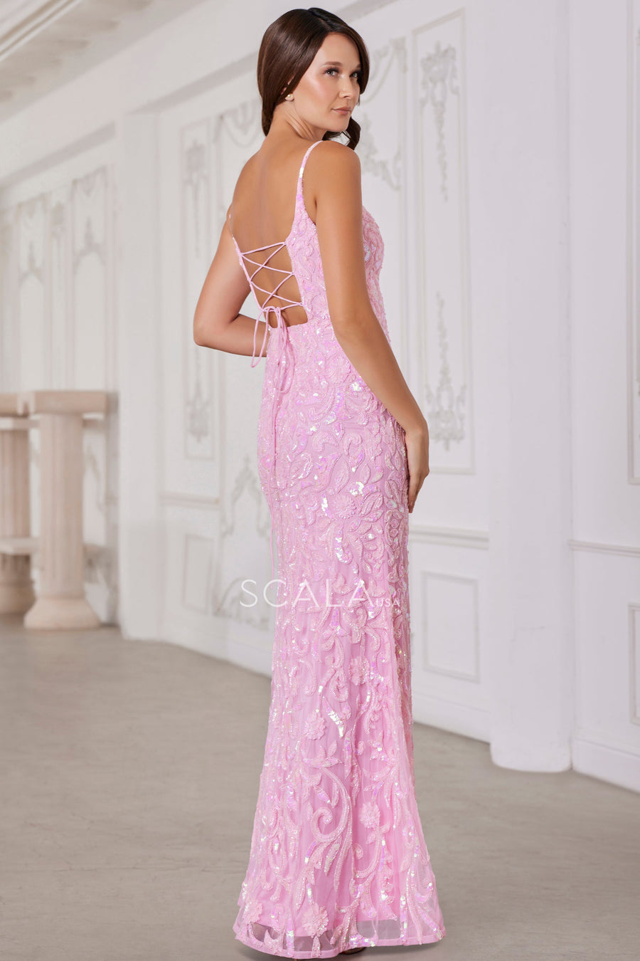 Prom Dresses Beaded Prom Long Formal Evening Dress Baby Pink