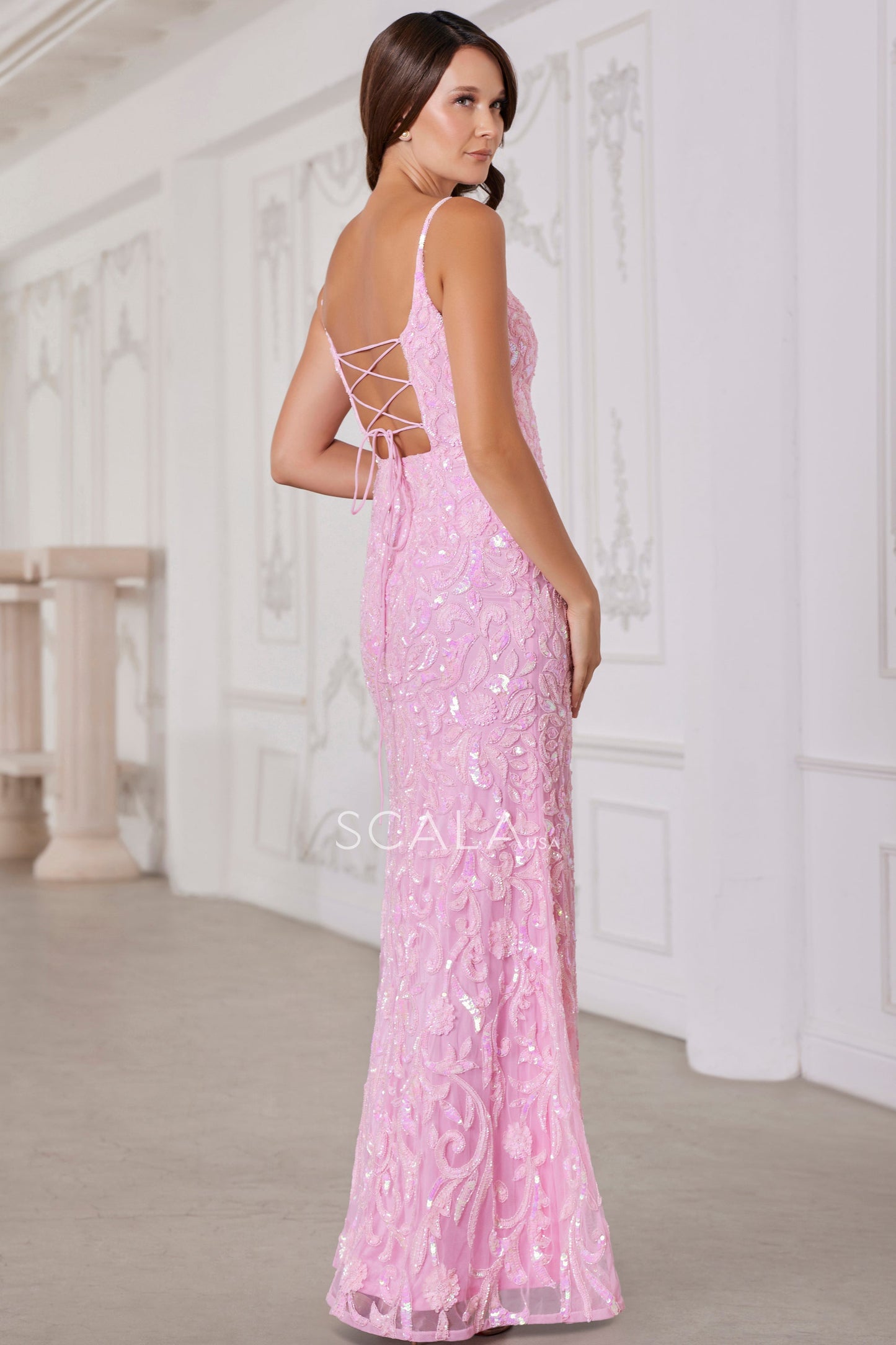 Prom Dresses Beaded Prom Long Formal Evening Dress Baby Pink