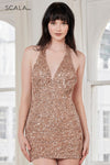 Cocktail Dresses Prom Short Homecoming Sequin Cocktail Dress Rose Gold