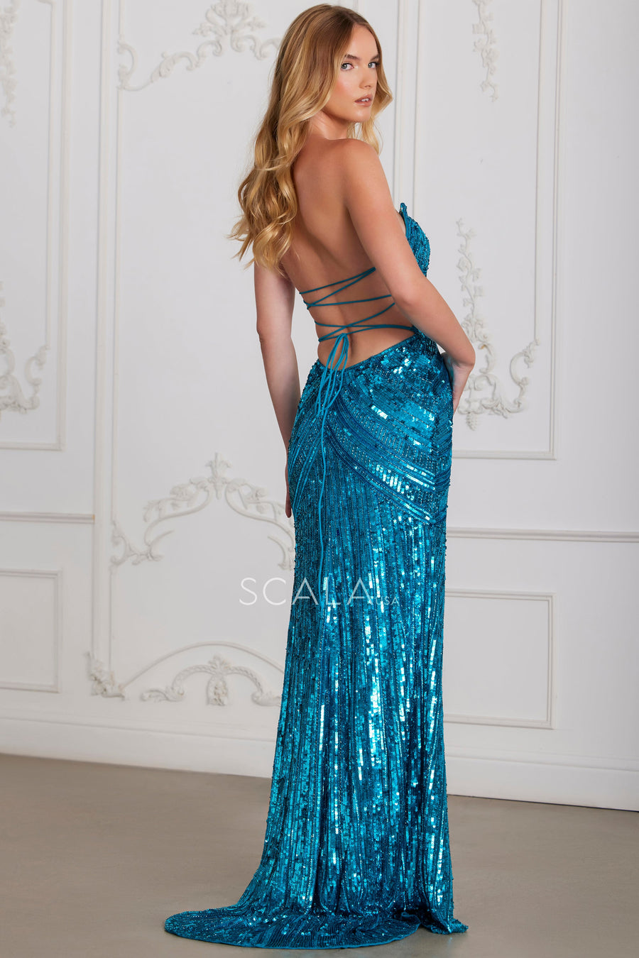 Prom Dresses Formal Sequin Long Beaded Evening Prom Dress Iris
