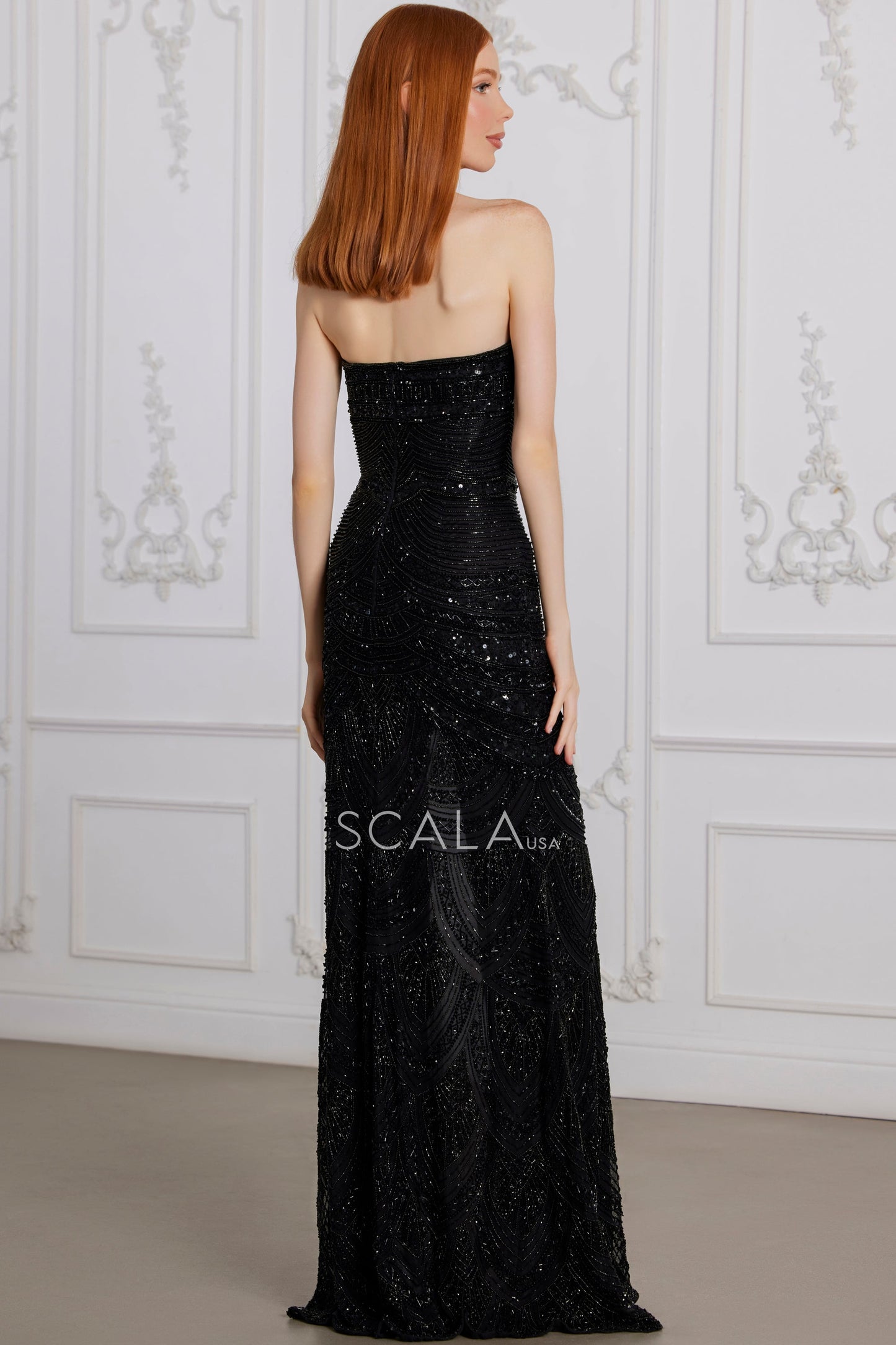 Prom Dresses Fitted Prom Beaded Long Formal Sequin Dress Black
