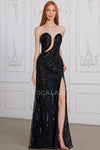 Prom Dresses Prom Fitted Long Formal Beaded Evening Dress Black