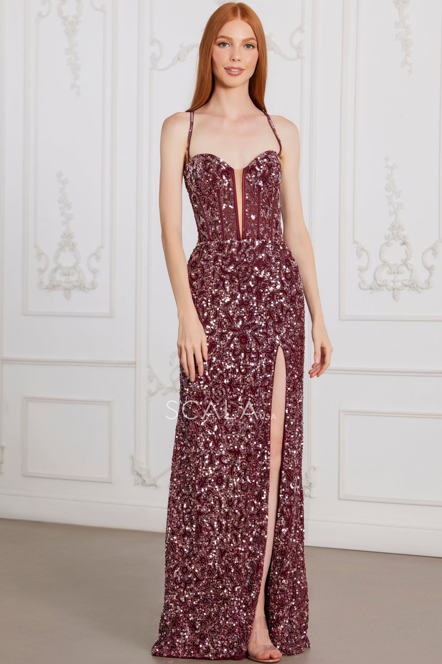 Prom Dresses Long Fitted Formal Corset Evening Prom Dress Dark Maroon