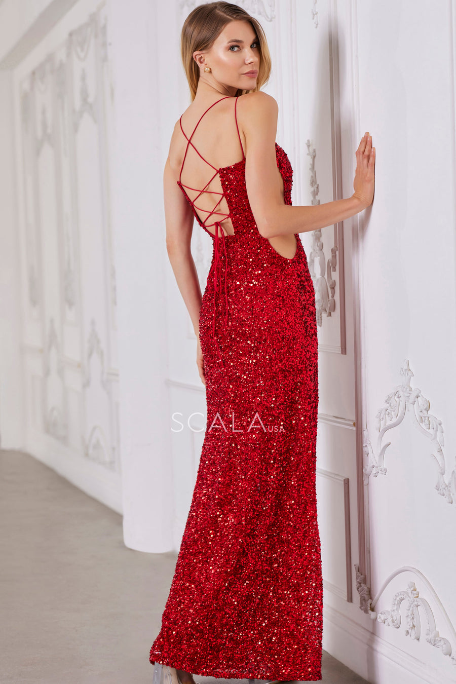 Prom Dresses Long Evening Formal Sequin Prom Dress Red