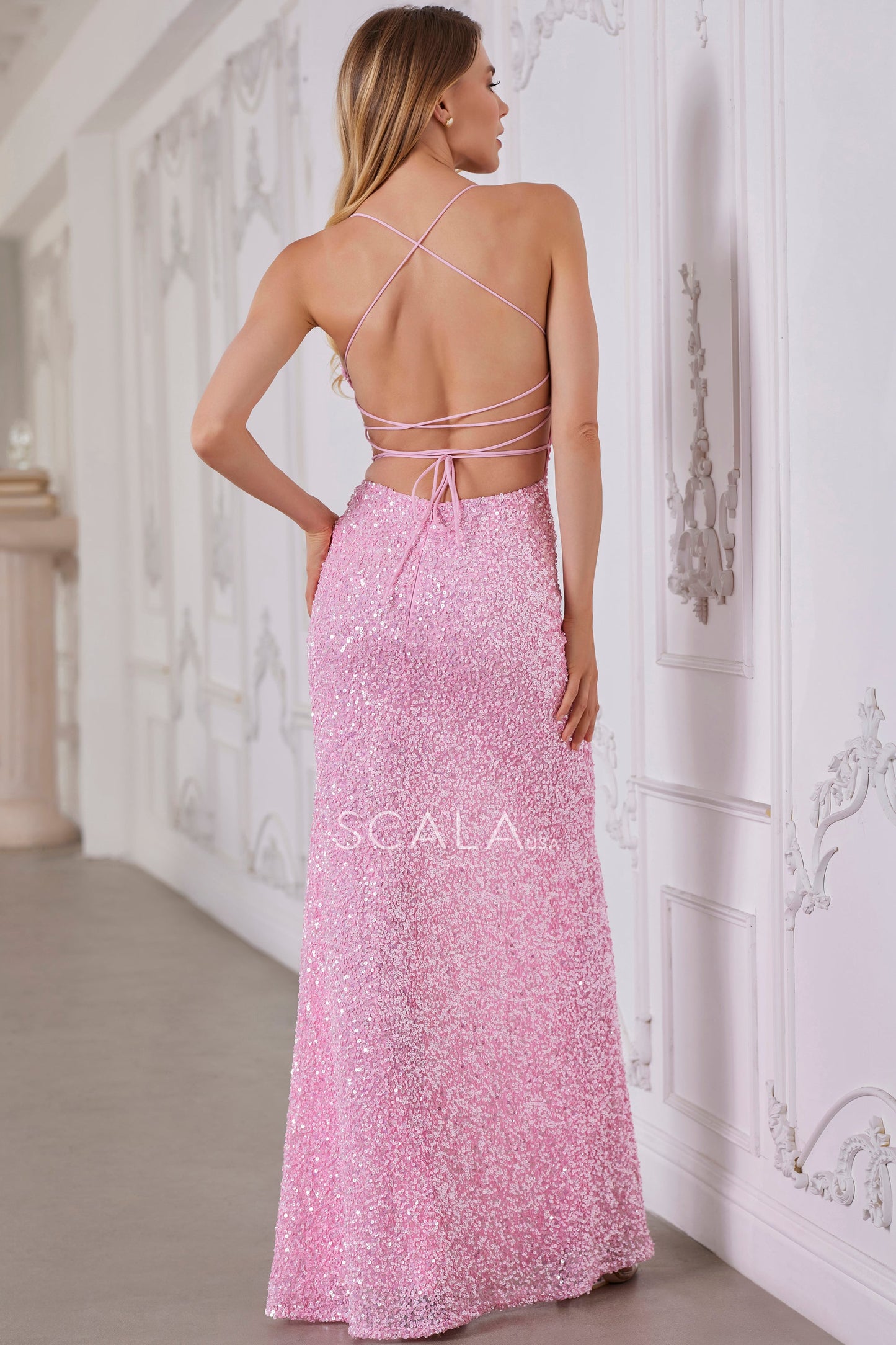 Prom Dresses Prom Slit Fitted Long Formal Evening Dress Shinky Pink