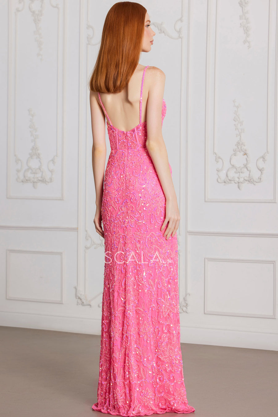 Prom Dresses Prom Beaded Sequin Long Formal Corset Dress Shiny Fuchsia