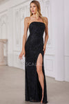 Prom Dresses Prom Long Fitted Slit Formal Beaded Evening Dress Black