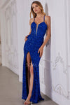 Prom Dresses Prom Long Fitted Corset Formal Slit Dress Royal