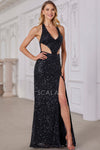 Prom Dresses Sequined Fitted Formal Long Prom Dress Black