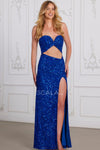 Prom Dresses Long Formal Slit Sequined Prom Dress Royal