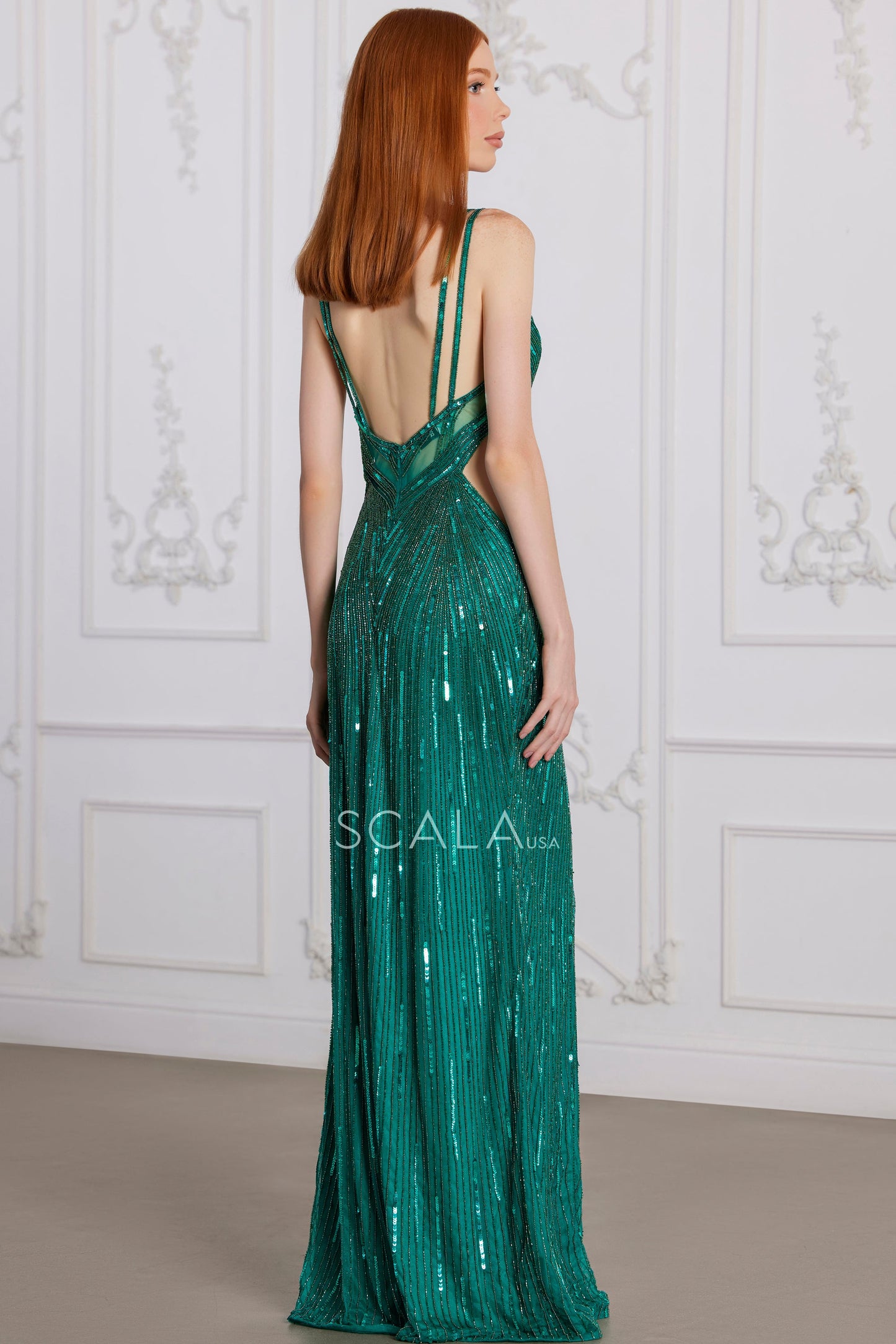 Prom Dresses Long Beaded Formal Slit Prom Dress Jade