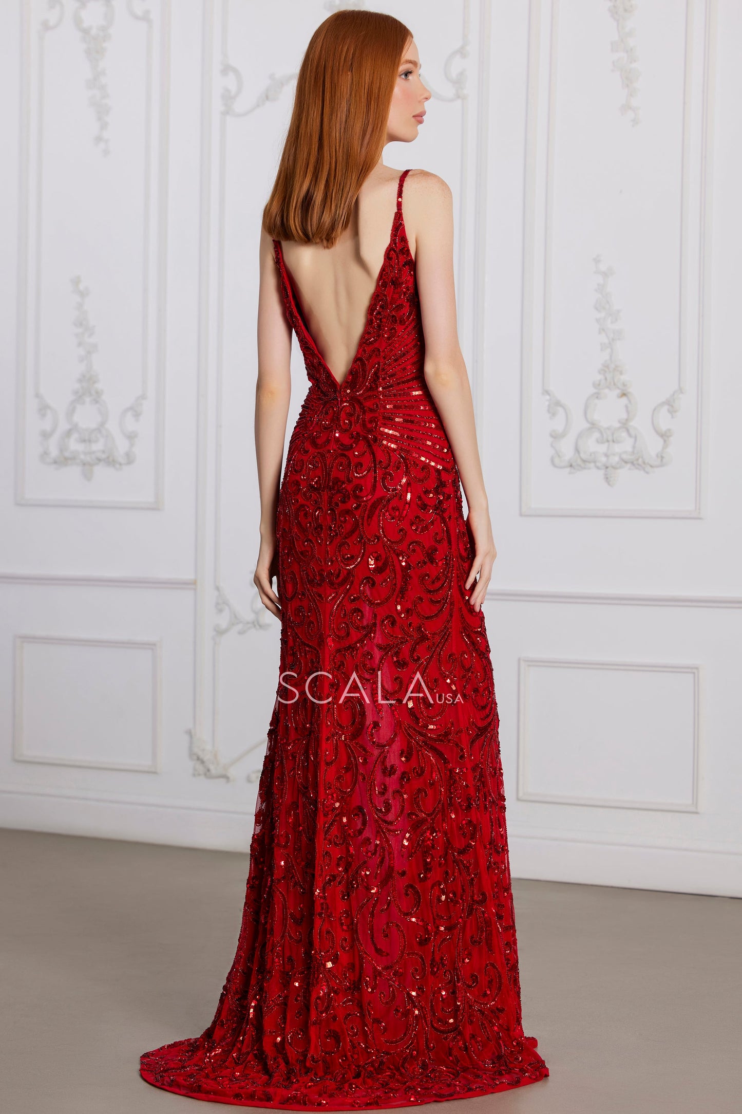 Prom Dresses Prom Long Sequin Formal Beaded Evening Dress Red