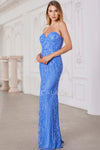 Prom Dresses Long Fitted Formal Beaded Prom Evening Dress Periwinkle