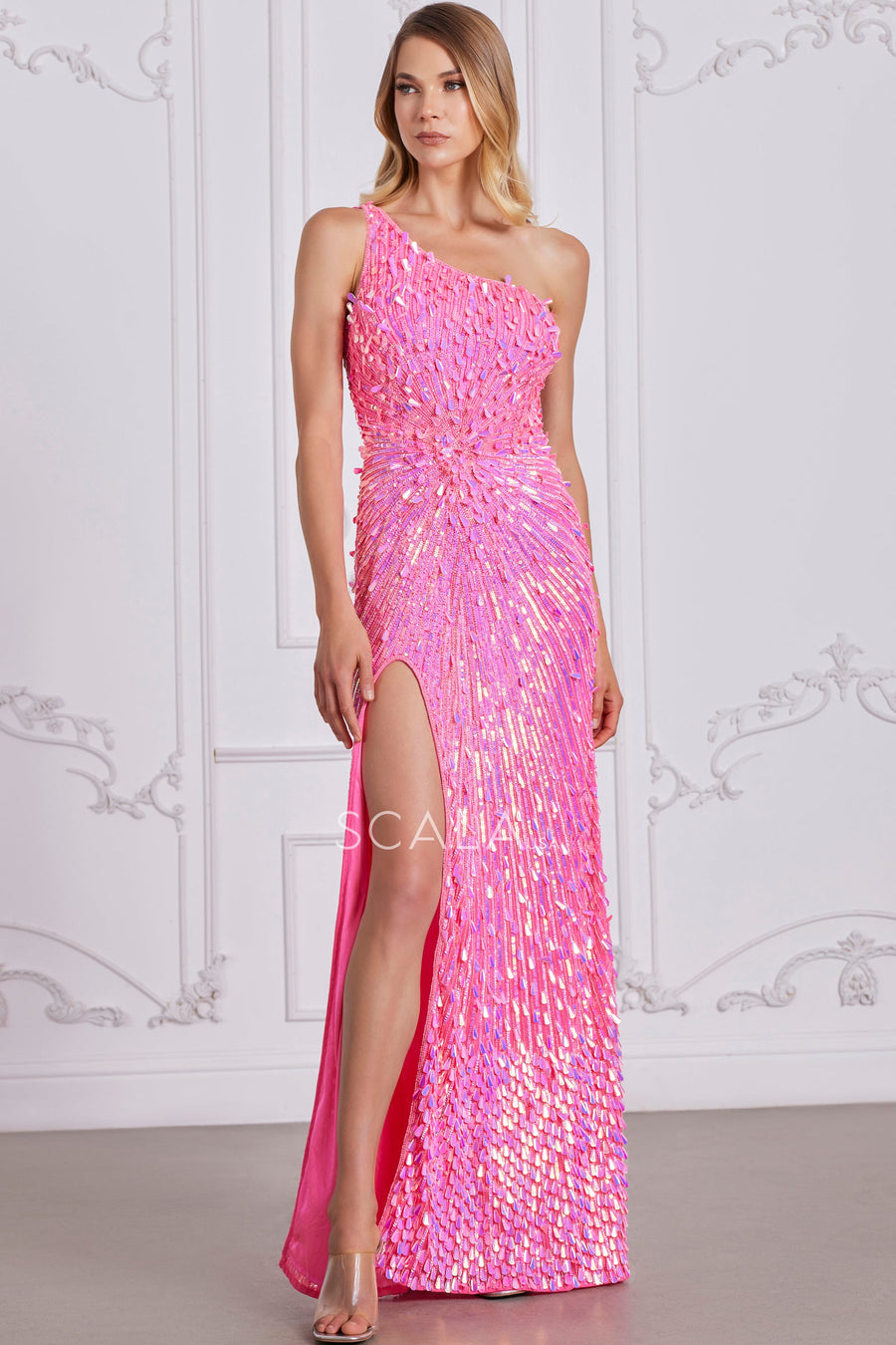 Prom Dresses Prom Beaded Long Formal Sequin Evening Dress Shiny Fuchsia