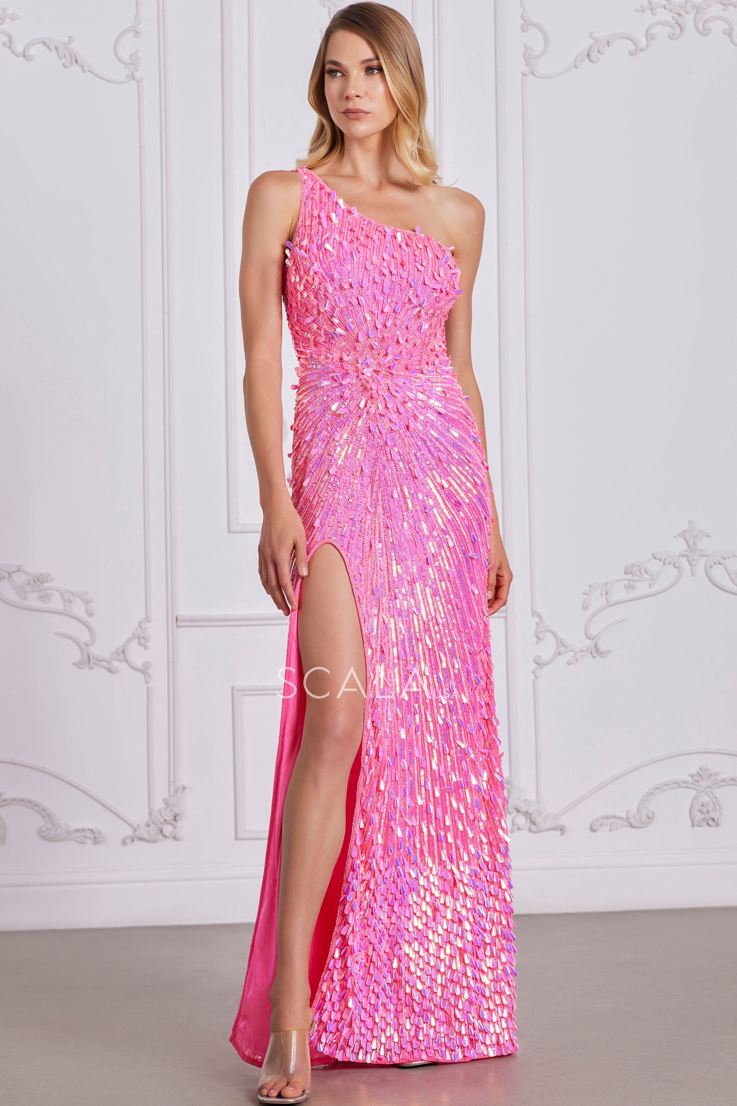 Prom Dresses Prom Beaded Long Formal Sequin Evening Dress Shiny Fuchsia
