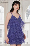 Cocktail Dresses Short Beaded Sequin Homecoming Fringe Cocktail Dress Purple