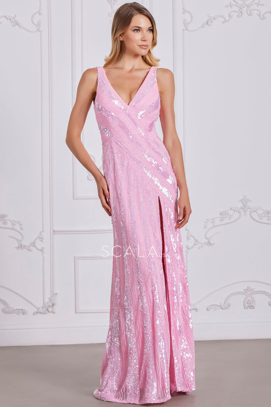 Prom Dresses Prom Long Formal Striped Sequin Evening Dress Shiny Pink