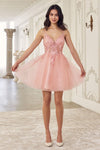 Cocktail Dresses Short Homecoming A Line Lace Cocktail Dress Blush