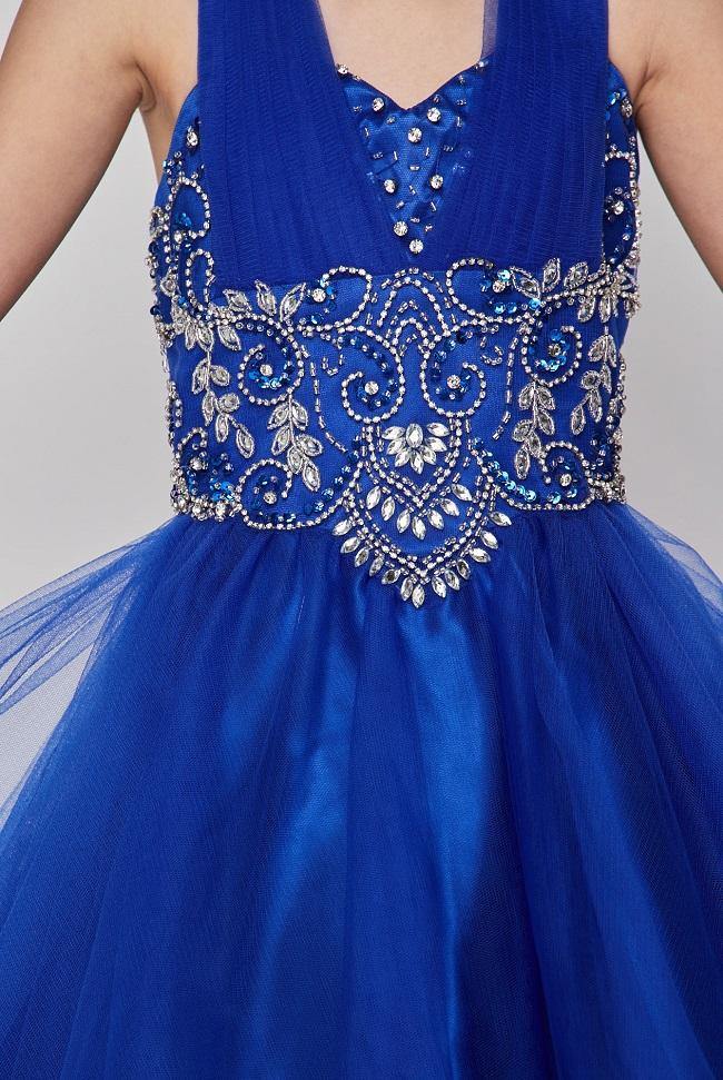 Short Beaded Flower Girl Dress - The Dress Outlet Cinderella Couture