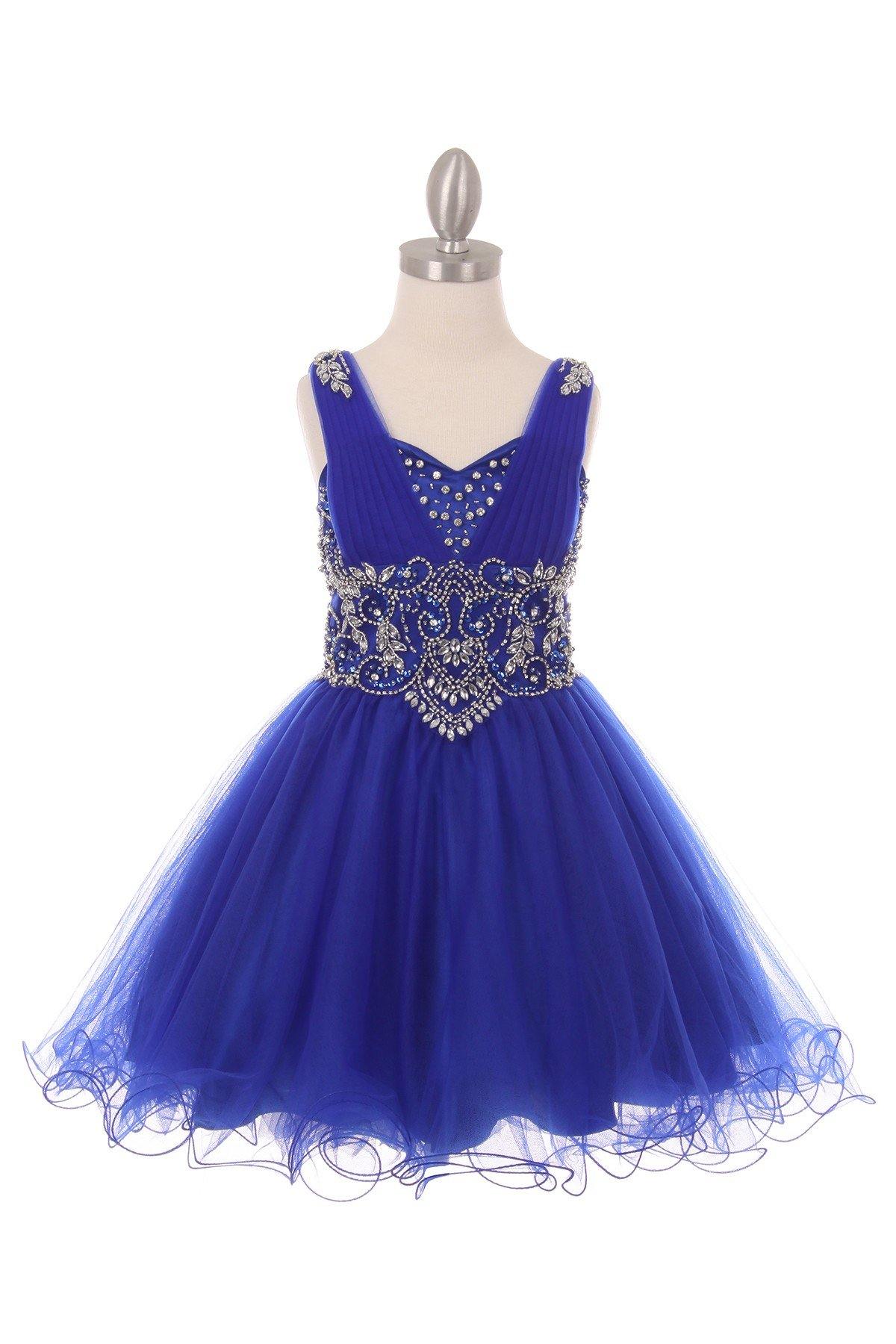 Short Beaded Flower Girl Dress - The Dress Outlet Cinderella Couture