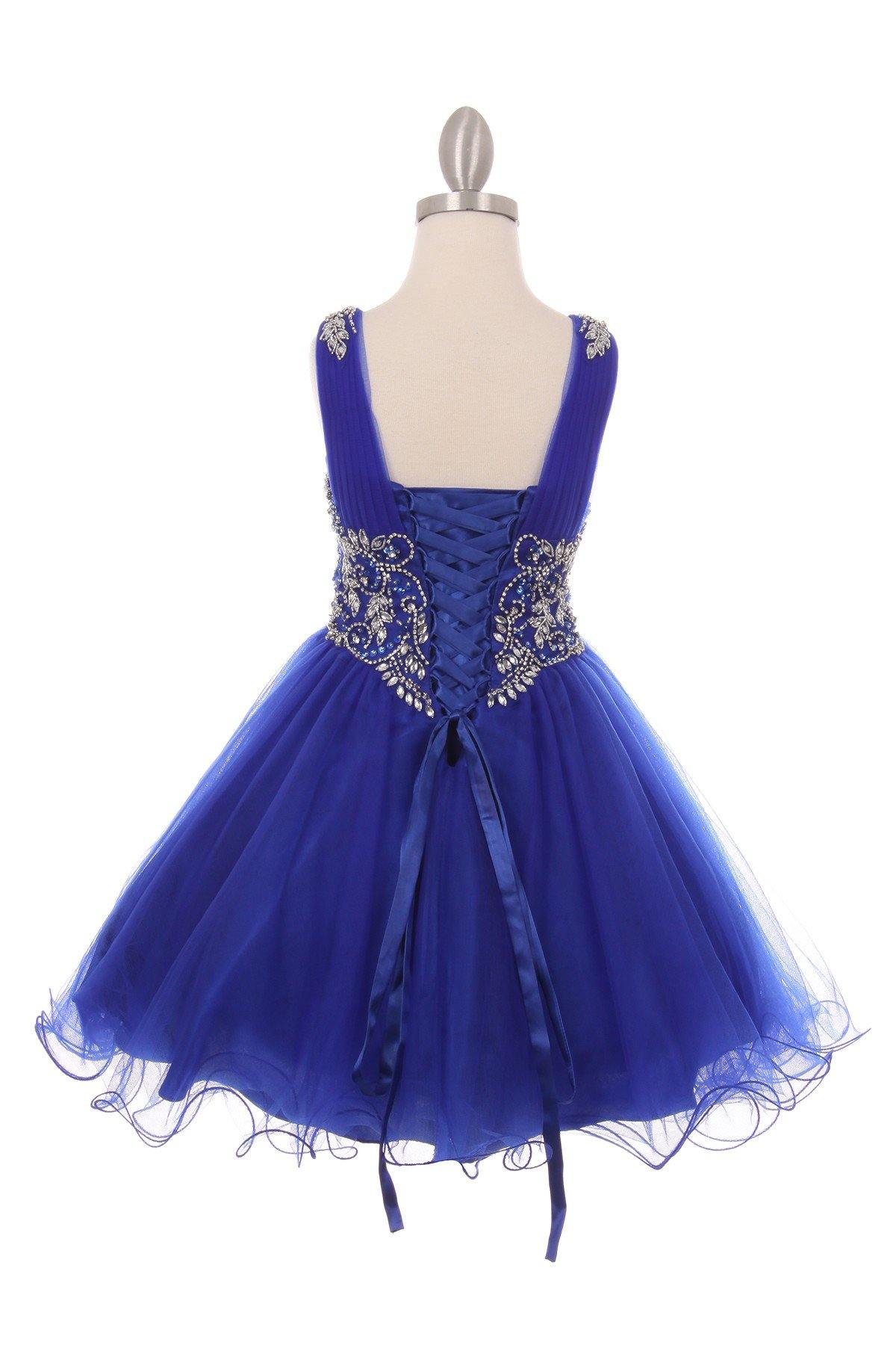 Short Beaded Flower Girl Dress - The Dress Outlet Cinderella Couture