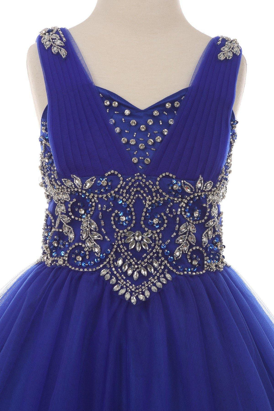 Short Beaded Flower Girl Dress - The Dress Outlet Cinderella Couture