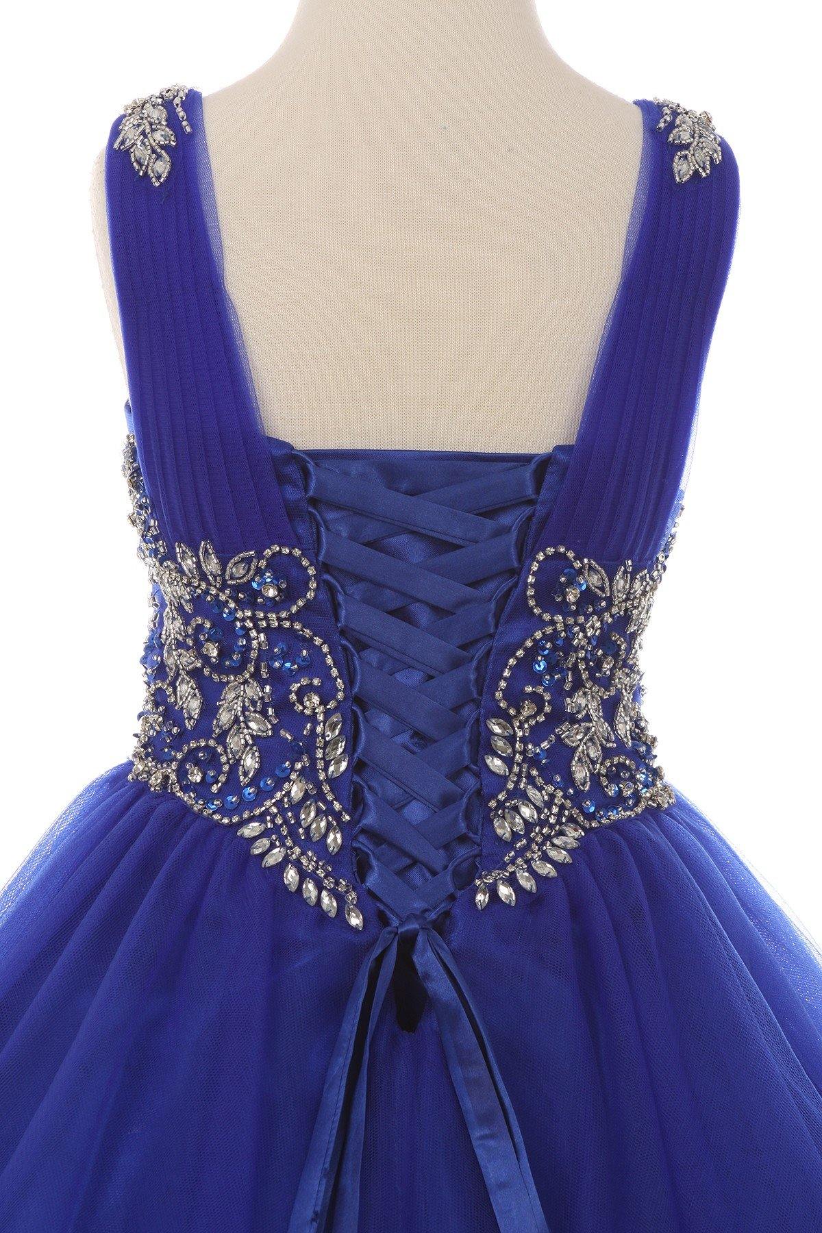 Short Beaded Flower Girl Dress - The Dress Outlet Cinderella Couture