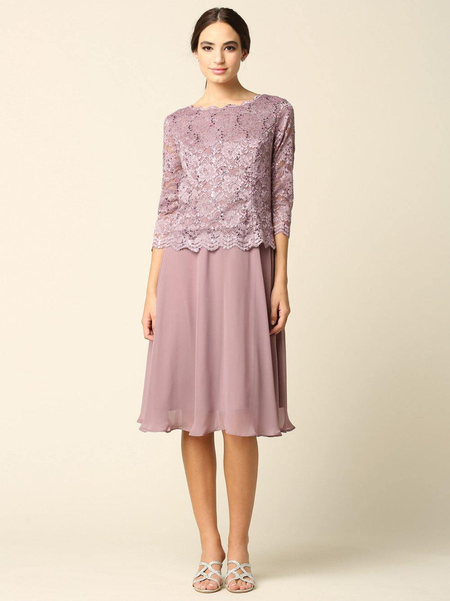 Short Bridesmaids Mother of the Bride Formal Dress - The Dress Outlet Eva Fashion