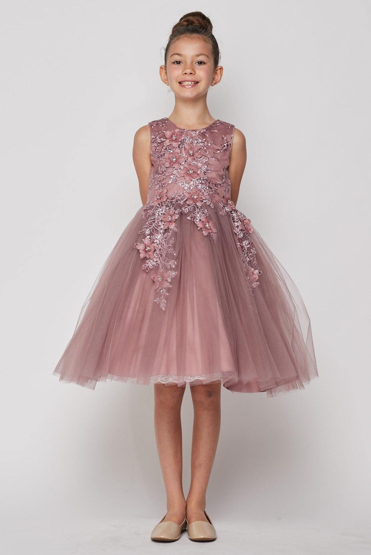 Short Embellished Gown Flower Girls Dress - The Dress Outlet Cinderella Couture