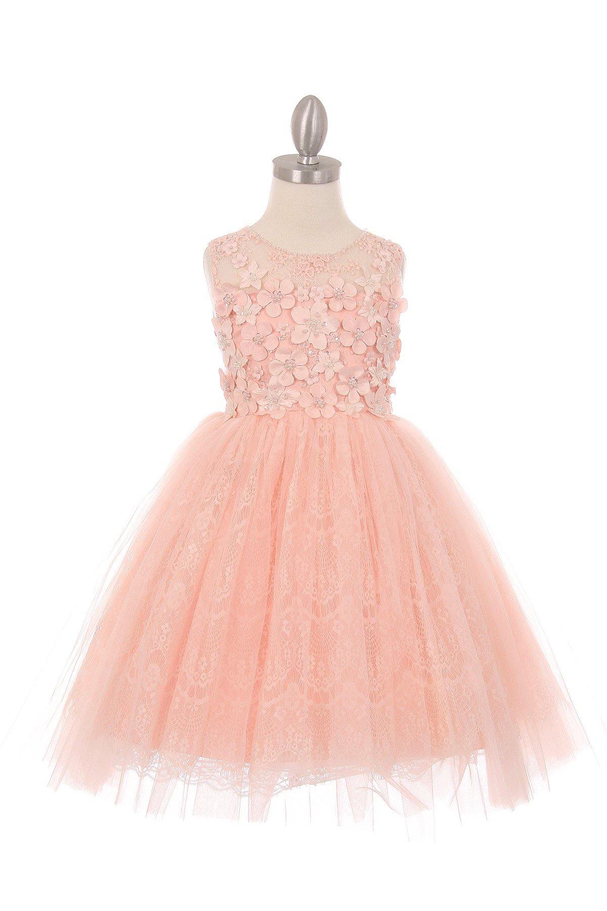 Short Embellished Gown Flower Girls Dress - The Dress Outlet Cinderella Couture