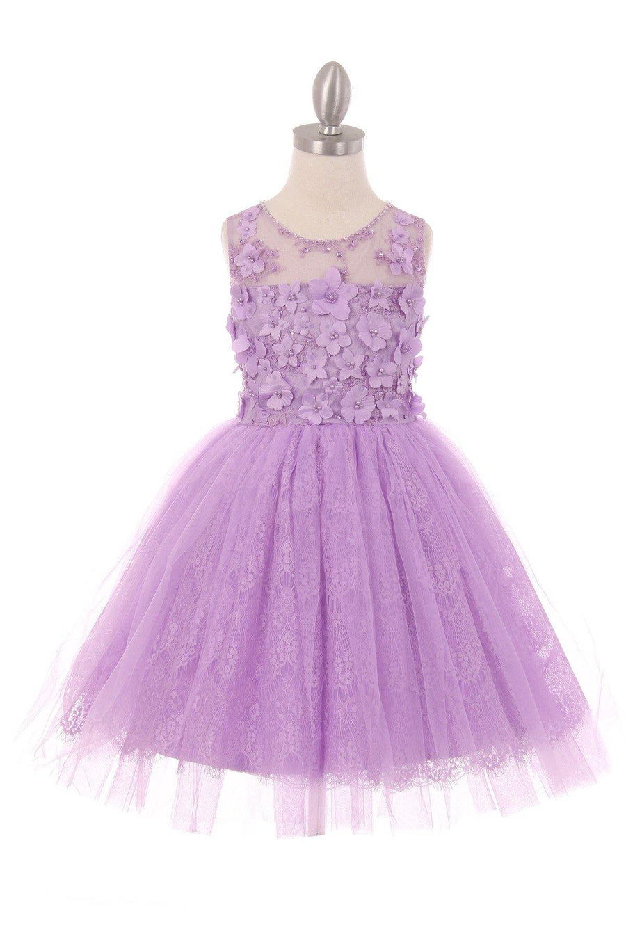Short Embellished Gown Flower Girls Dress - The Dress Outlet Cinderella Couture